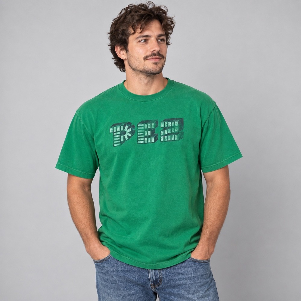 Vintage PEZ Candy T Shirt Mens Large Green Cygnus Graphic Tee 2006 Short Sleeve